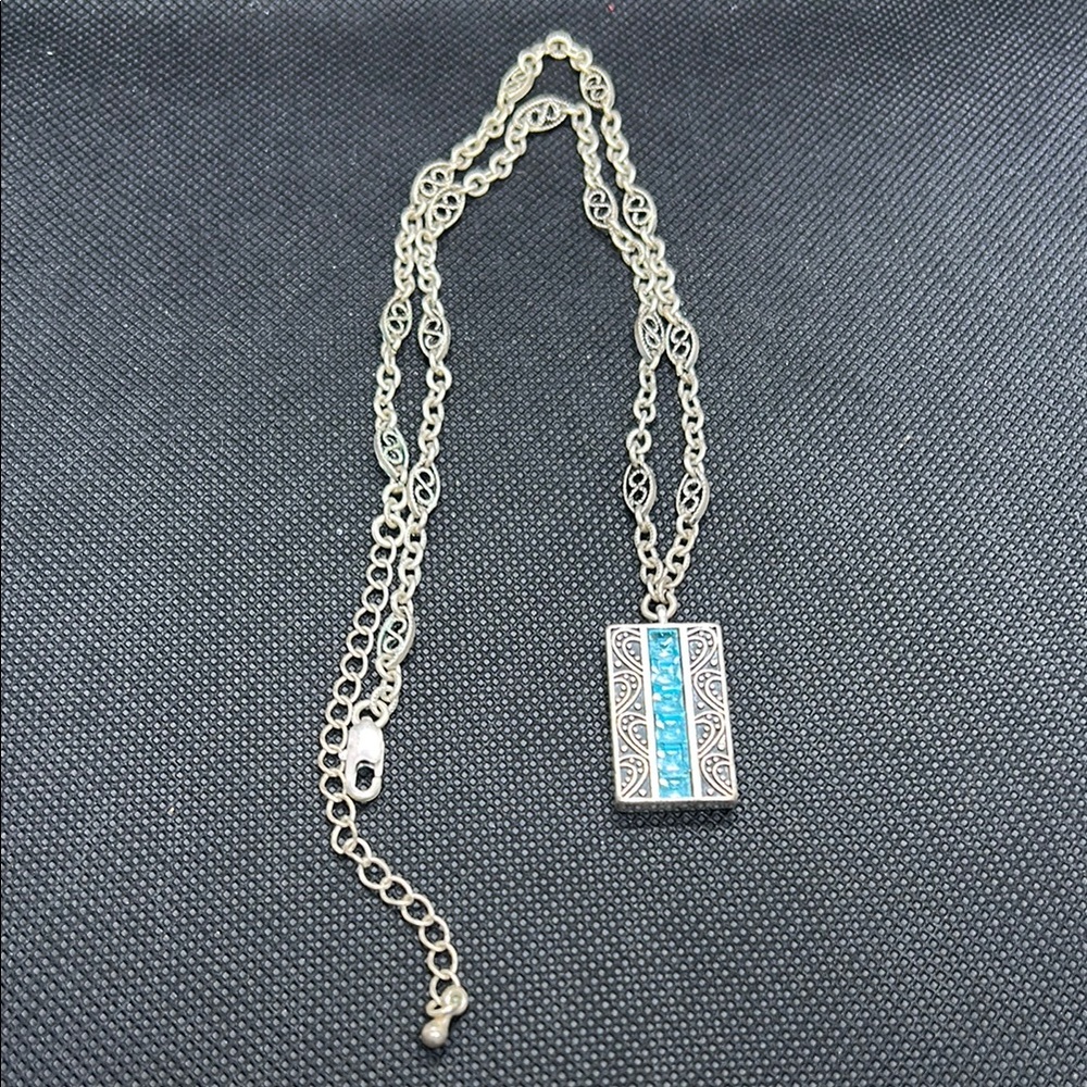 Park Lane Silver and Blue Pendant Necklace